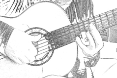 The Spanish Guitarist, Bob, playing music